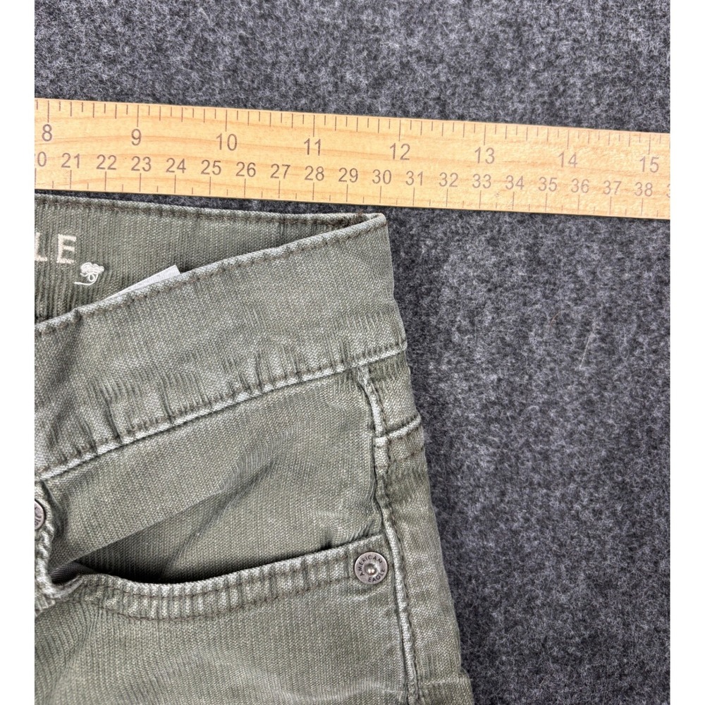 American Eagle Olive Green Corduroy Stretch Straight Leg Pants Womens 000 Reg - Picture 5 of 9